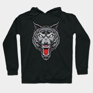 Angry Wolf Head Hoodie